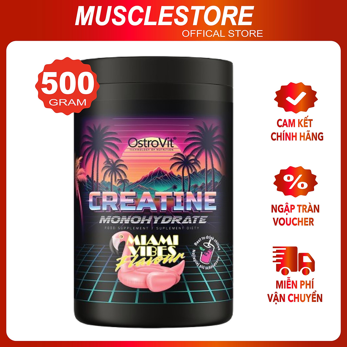Creatine Monohydrate - Ostrovit (300g, 500g) Tăng Cơ, Tăng Sức Mạnh & Hiệu Suất Tập Luyện
