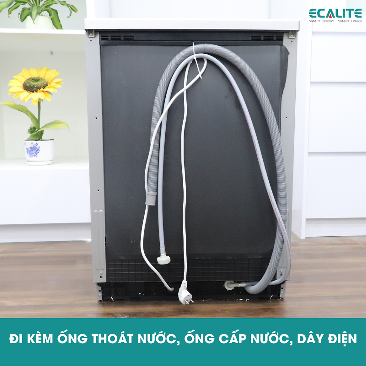 Máy Rửa Chén Độc Lập Ecalite EDW-SMS6015AS - 14 Bộ - 8 Chương Trình Rửa - Tự Động Hé Cửa - Hàng Chính Hãng