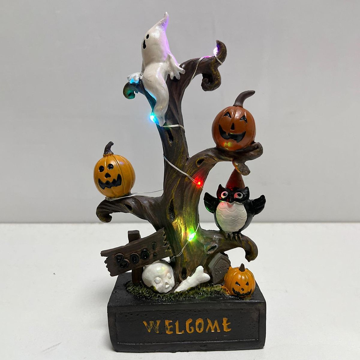 Mua Halloween Pumpkin Light Statue Welcome Figurines for Shelf ...