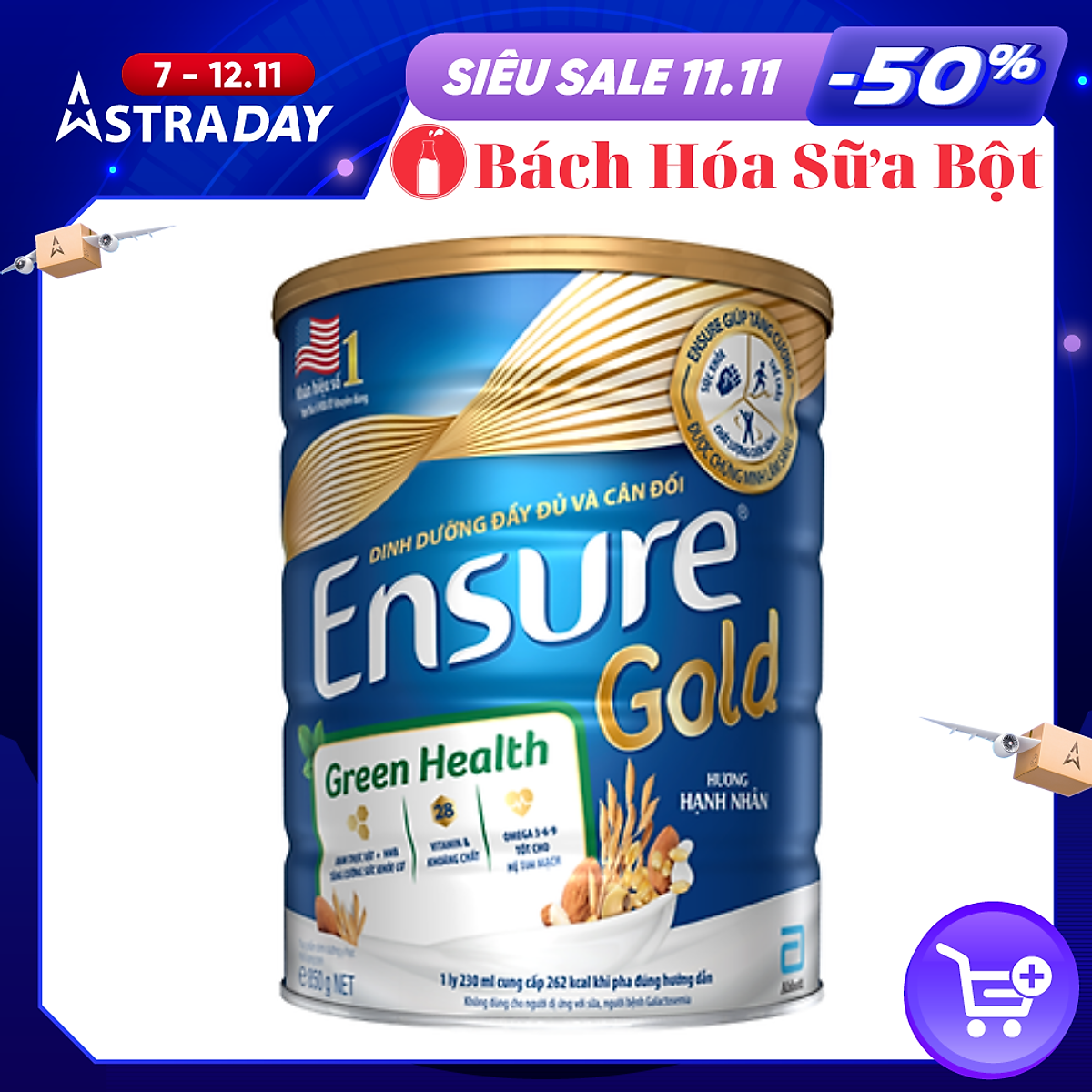 Sữa bột Ensure Gold Green Health (850g)