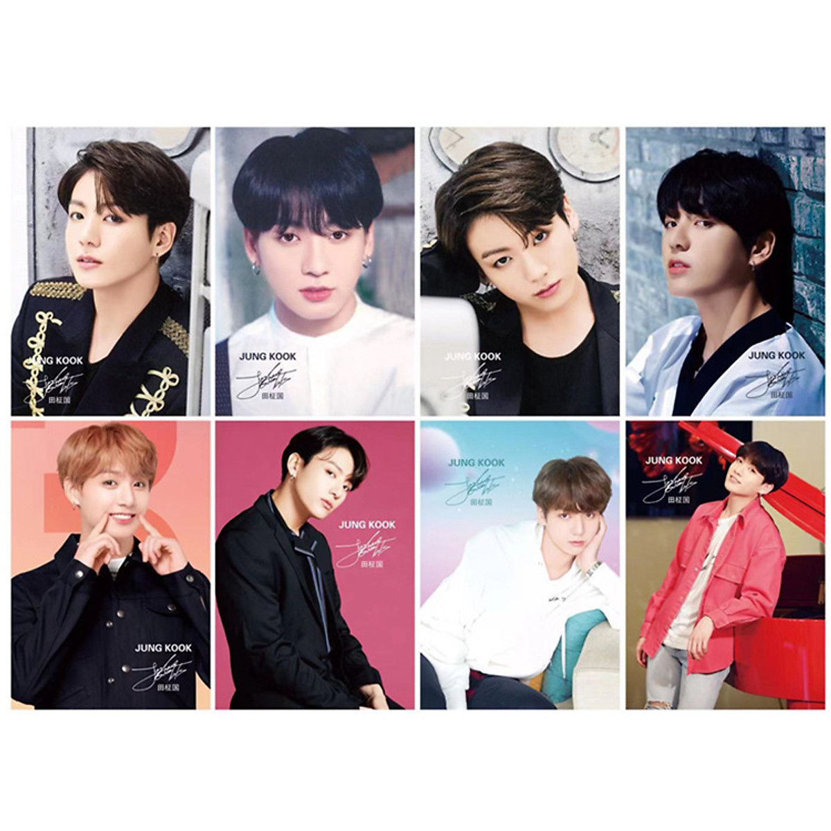 Poster Jungkook BTS 8 tấm có dán khổ A3 - Thiệp - Bưu ảnh