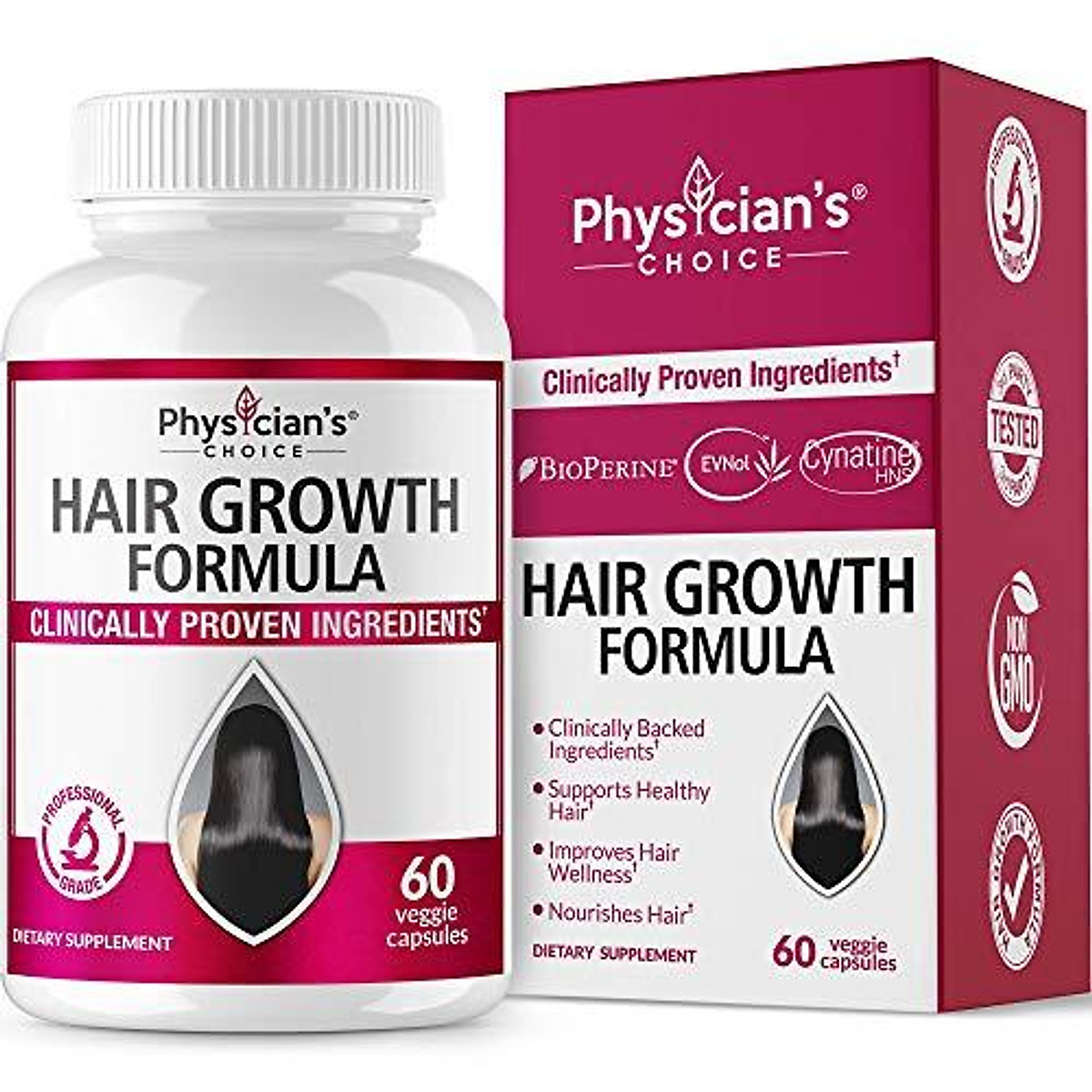 Mua Hair Growth Vitamins (Clinically Proven Ingredients) Award Winning Keratin, Biotin and More, Proven Hair Vitamins for Faster Healthier Hair Growth - Hair Loss & Thinning Supplement for Women & Men Mua Hair Growth Vitamins (Clinically Proven Ingredients) Award Winning Keratin, Biotin and More, Proven Hair Vitamins for Faster Healthier Hair Growth - Hair Loss & Thinning Supplement for Women & Men