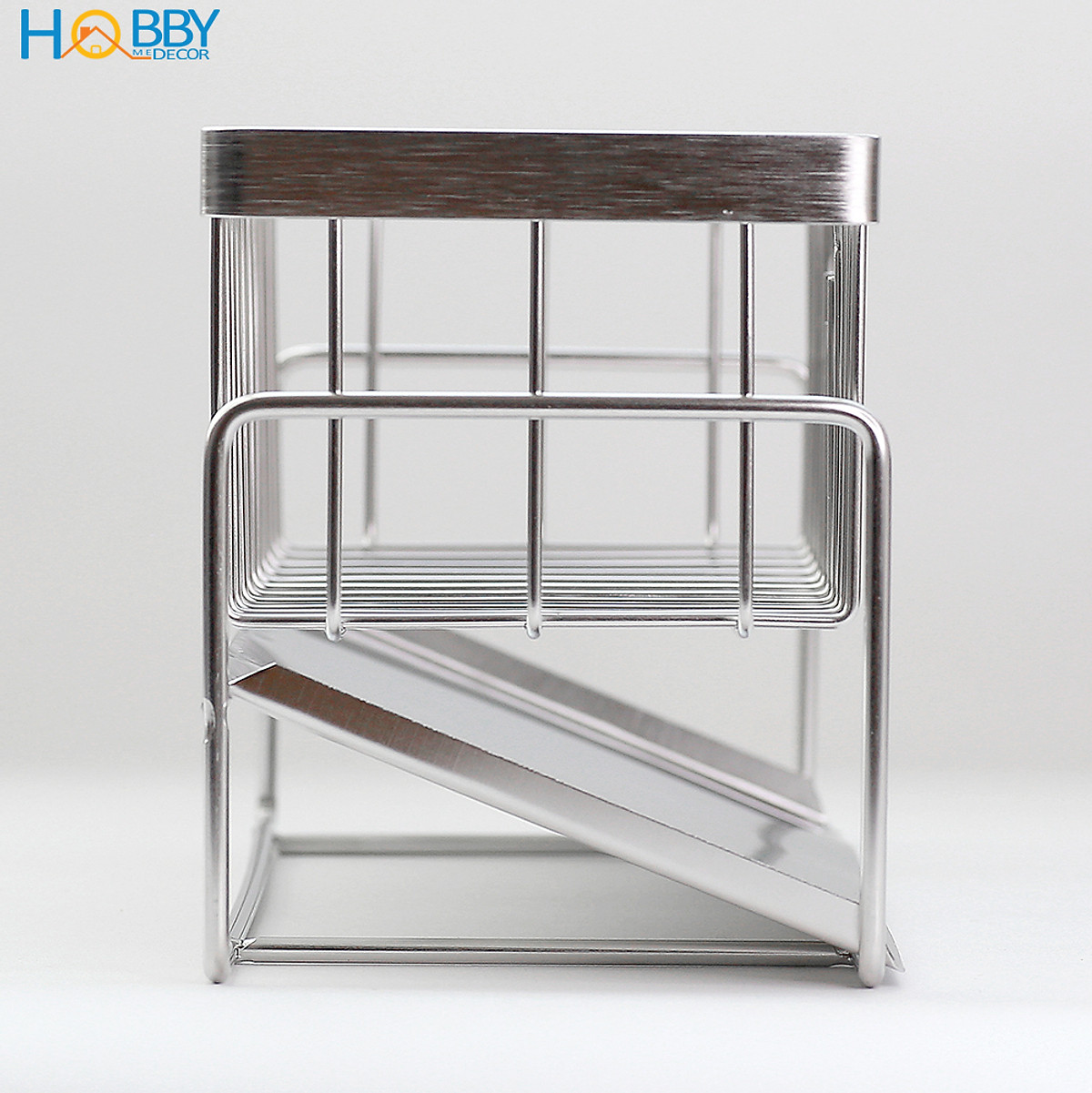 Kệ rổ để đồ rửa chén gác bồn rửa chén inox 304 Hobby home decor KRC8