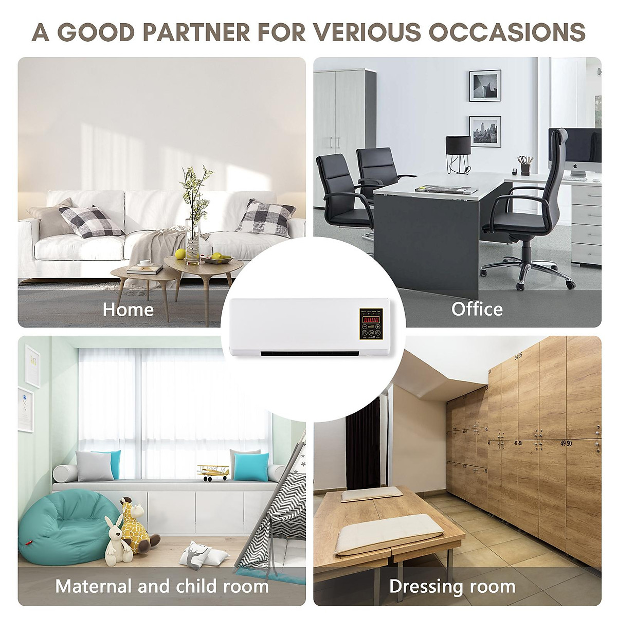 Portable Heater and Air Conditioner Combo Wall Mounted Desktop 2in1