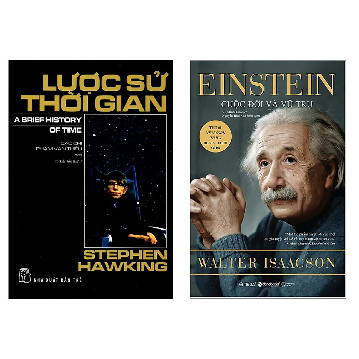 Combo 2 Cuốn Sách Hay: Einstein - Cuộc Đời Và Vũ Trụ + Lược Sử Thời Gian / Sách Kiến Thức Tổng Hợp -Tặng Kèm Bookmark Happy Life