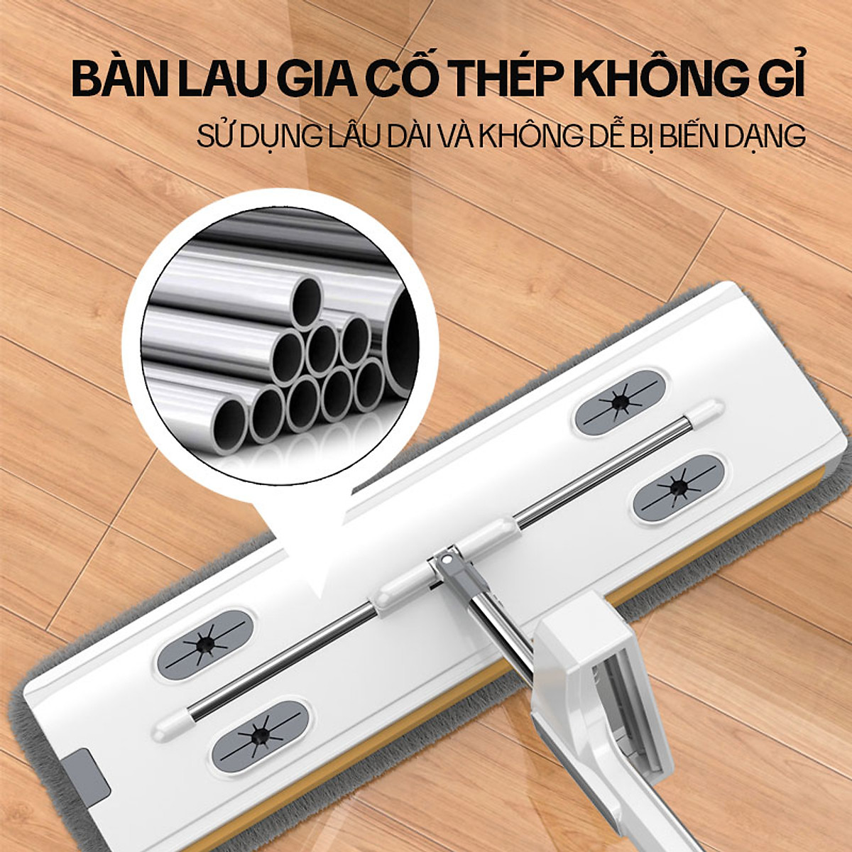 Cây lau nhà tự vắt KITIMOP MONSTER 45CM chổi lau nhà thông minh xoay 360 độ lau sàn làm sạch, 3 bông lau