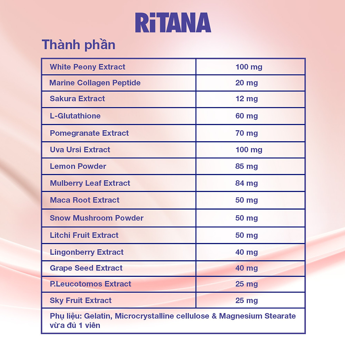 Combo 2 hộp RITANA trắng da mờ sạm nám 60 viên tặng hộp 15 viên