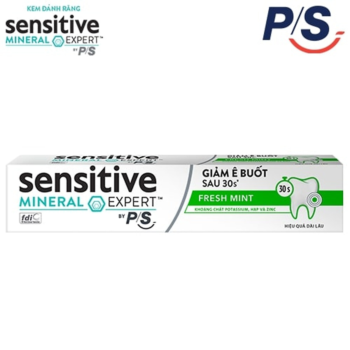 Bộ 3 Hộp Kem Đánh Răng P/S Giảm Ê Buốt Sau 30 Giây Sensitive Mineral Expert Fresh Mint Với Tác Động Từ Khoáng 100G