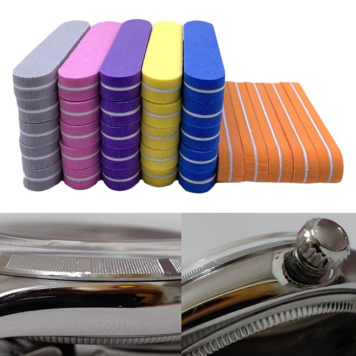 40 Pieces Nail Buffer Blocks 100/180 Grit Nails File Buffing Sanding  Colorful Double Sided Pedicure