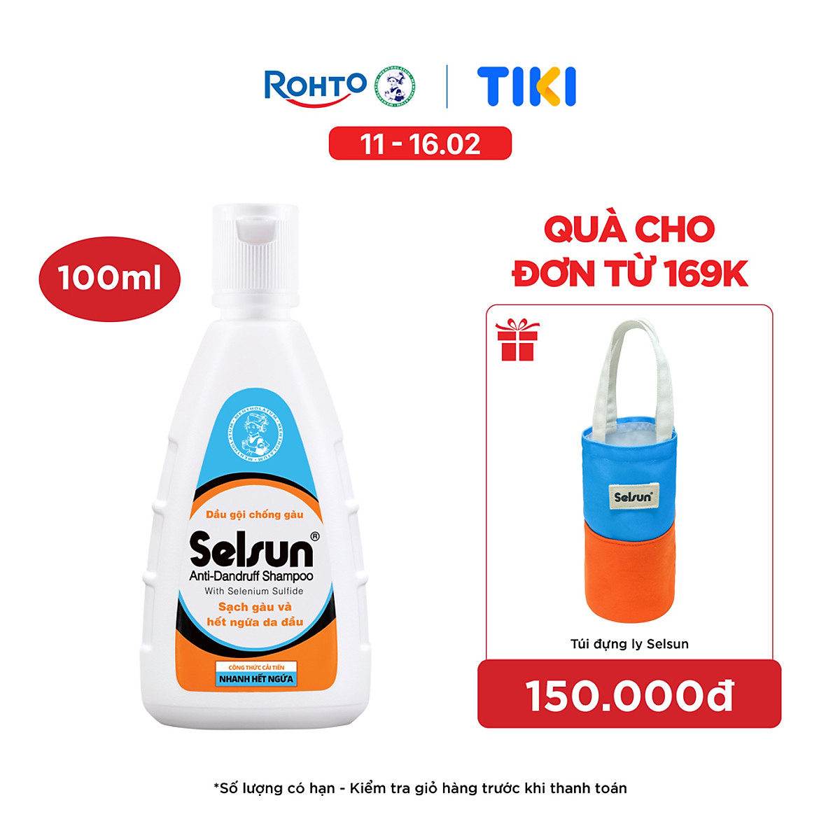 Dầu gội Selsun chống gàu, sạch gàu & hết ngứa da đầu Selsun Anti-Dandruff Shampoo 100ml