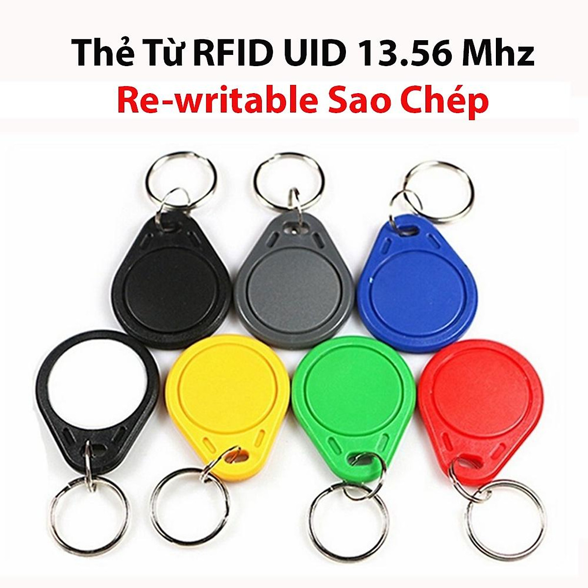 Mua Thẻ từ thang máy RFID chip UID tần số 13.56 Mhz dạng móc khóa nhiều