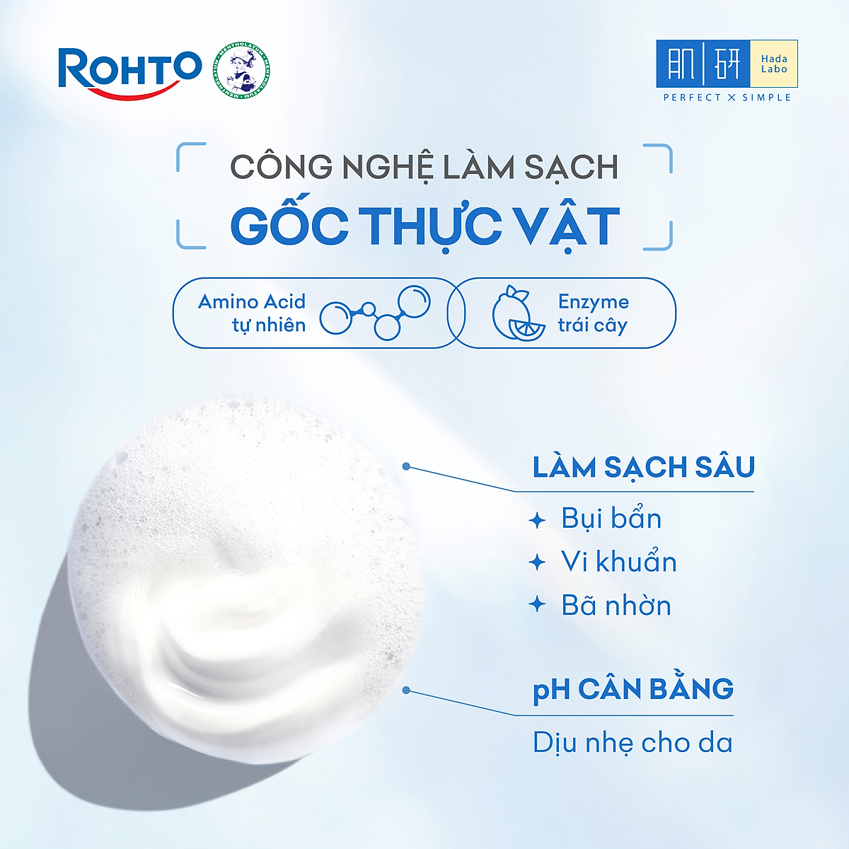 Sữa rửa mặt Hada Labo dưỡng ẩm cao cấp Premium Cleanser Hydrating 100g