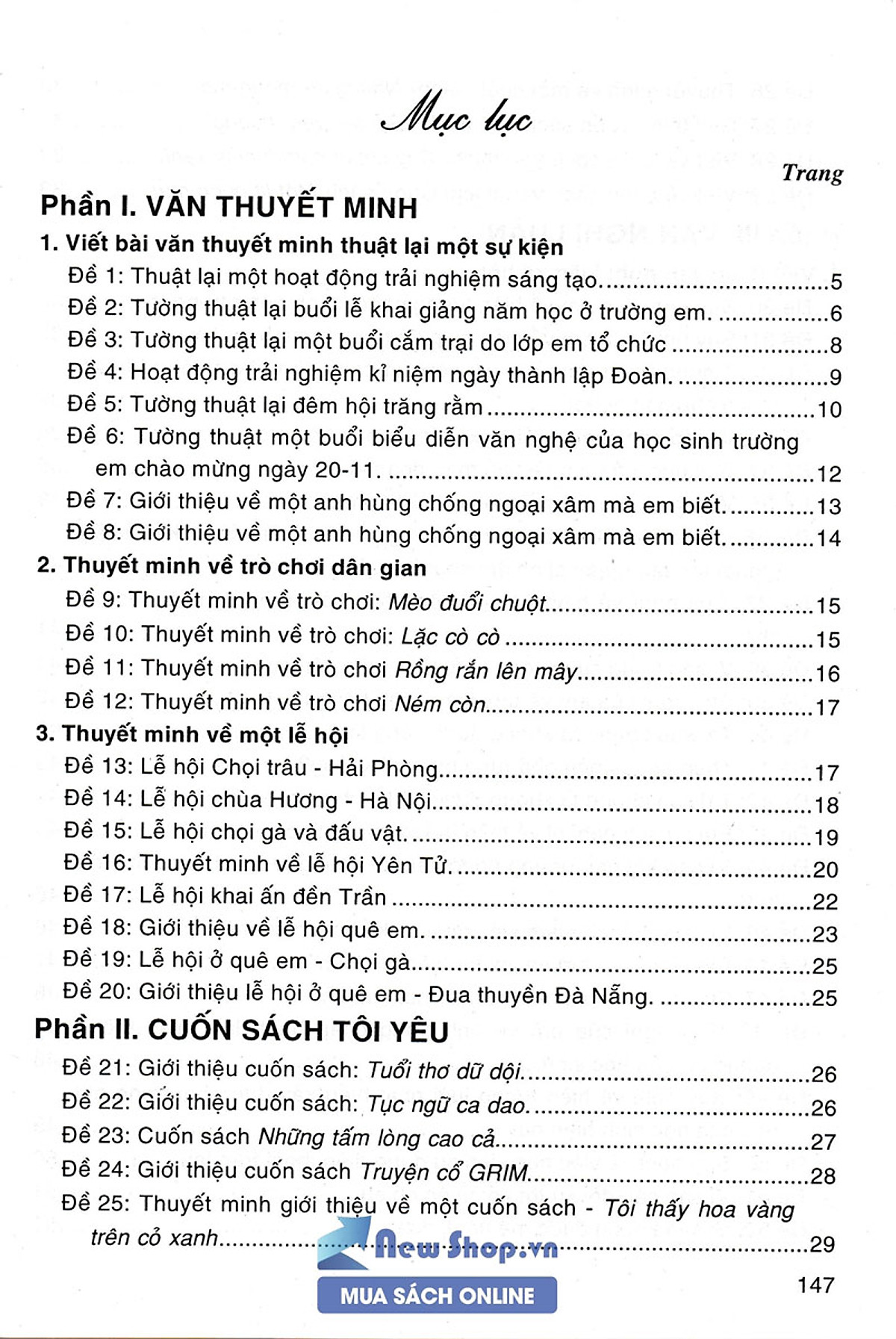 Văn Thuyết Minh - Biểu Cảm - Nghị Luận Lớp 6 (Biên Soạn Theo Chương Trình Mới)