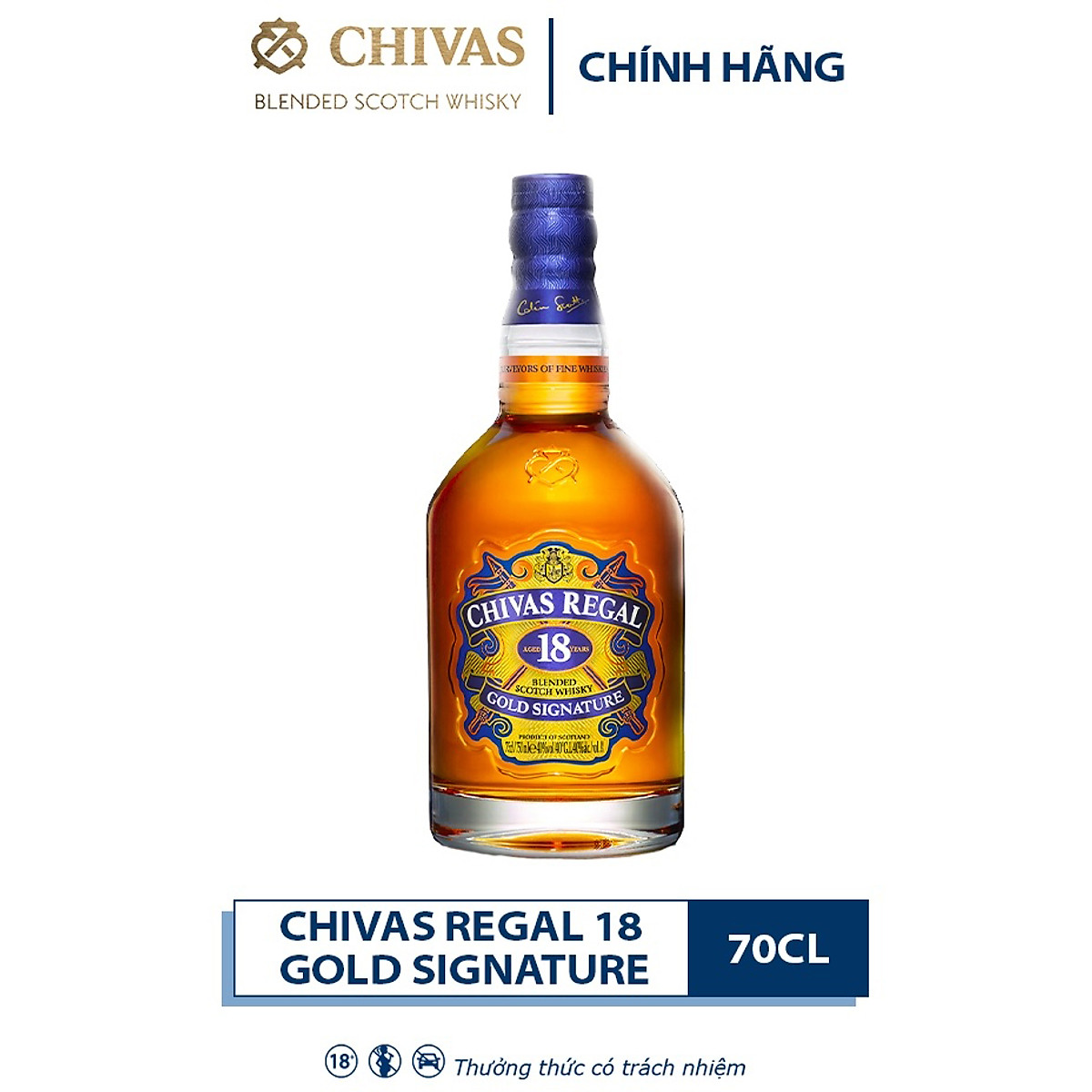 {Freeship 50K} Rượu Whisky Chivas Regal 18YO 700ML kèm hộp