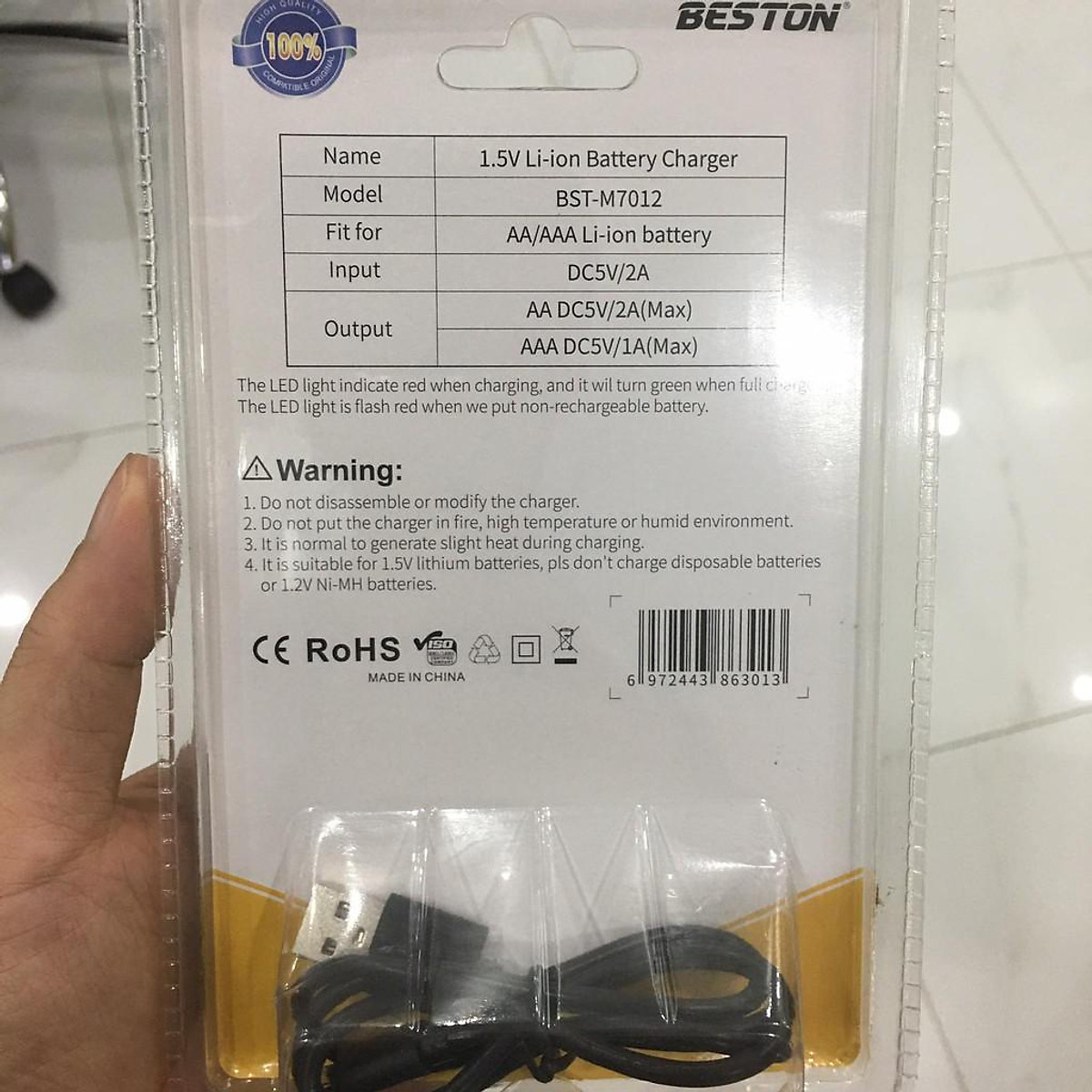 Bộ sạc pin tiểu 8 cổng 1.5V, pin sạc AA AAA BESTON 1.5V chính hãng pin lithium hàng cao cấp