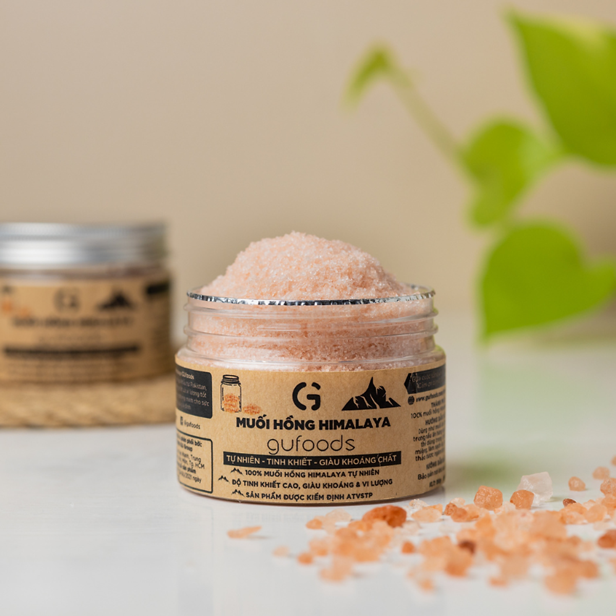 Muối hồng Himalaya GUfoods (dạng hạt mịn) - Tự nhiên, Giàu khoáng chất vi lượng, Không phụ gia, Không tinh chế