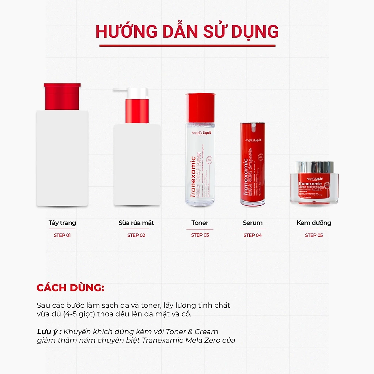 Kem Dưỡng Giảm Thâm Nám Chuyên Biệt Angel's Liquid Tranexamic Mela Zero Cream 50ml