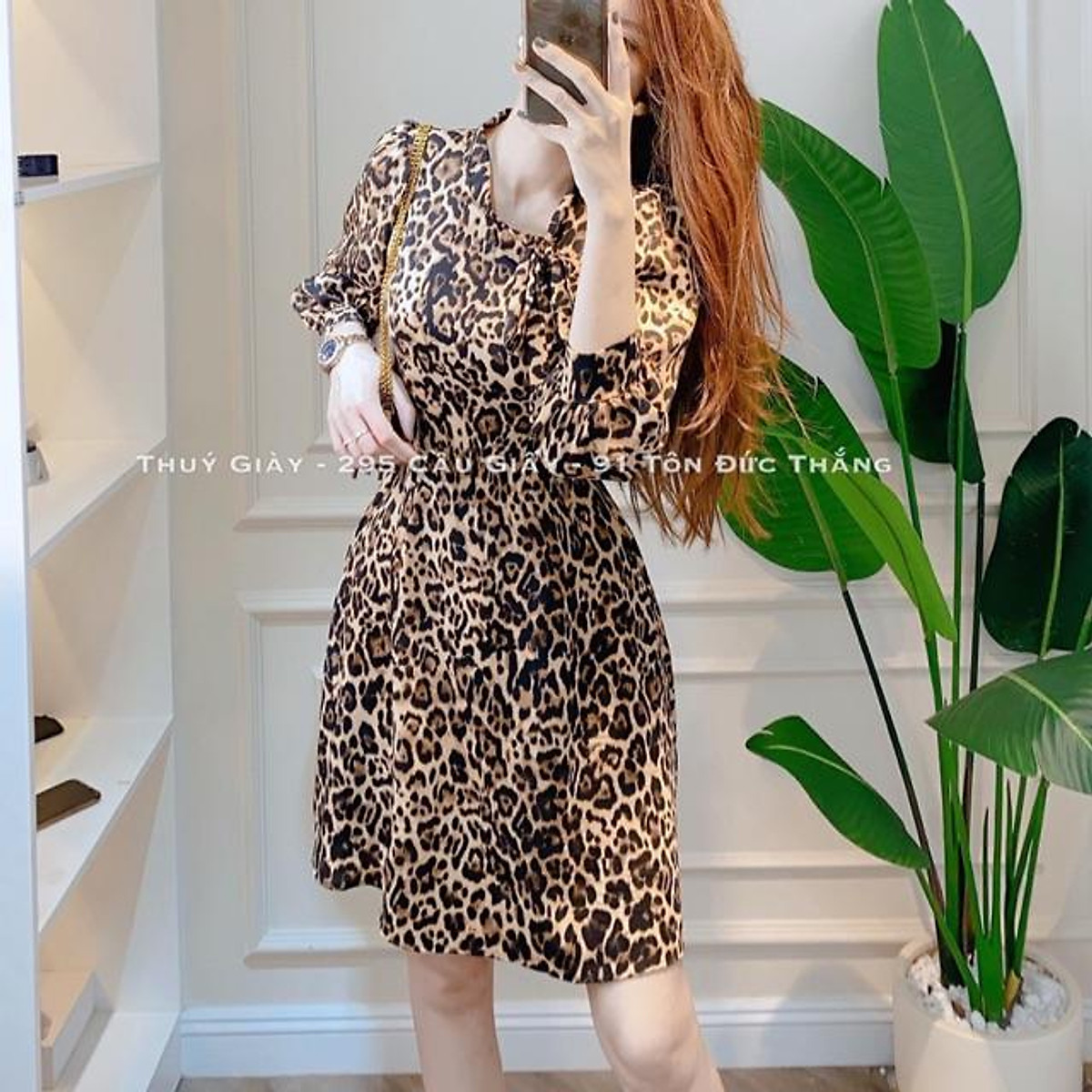 Váy hai dây dáng ôm ngắn họa tiết da báo Zara Auth New tag có sẵn