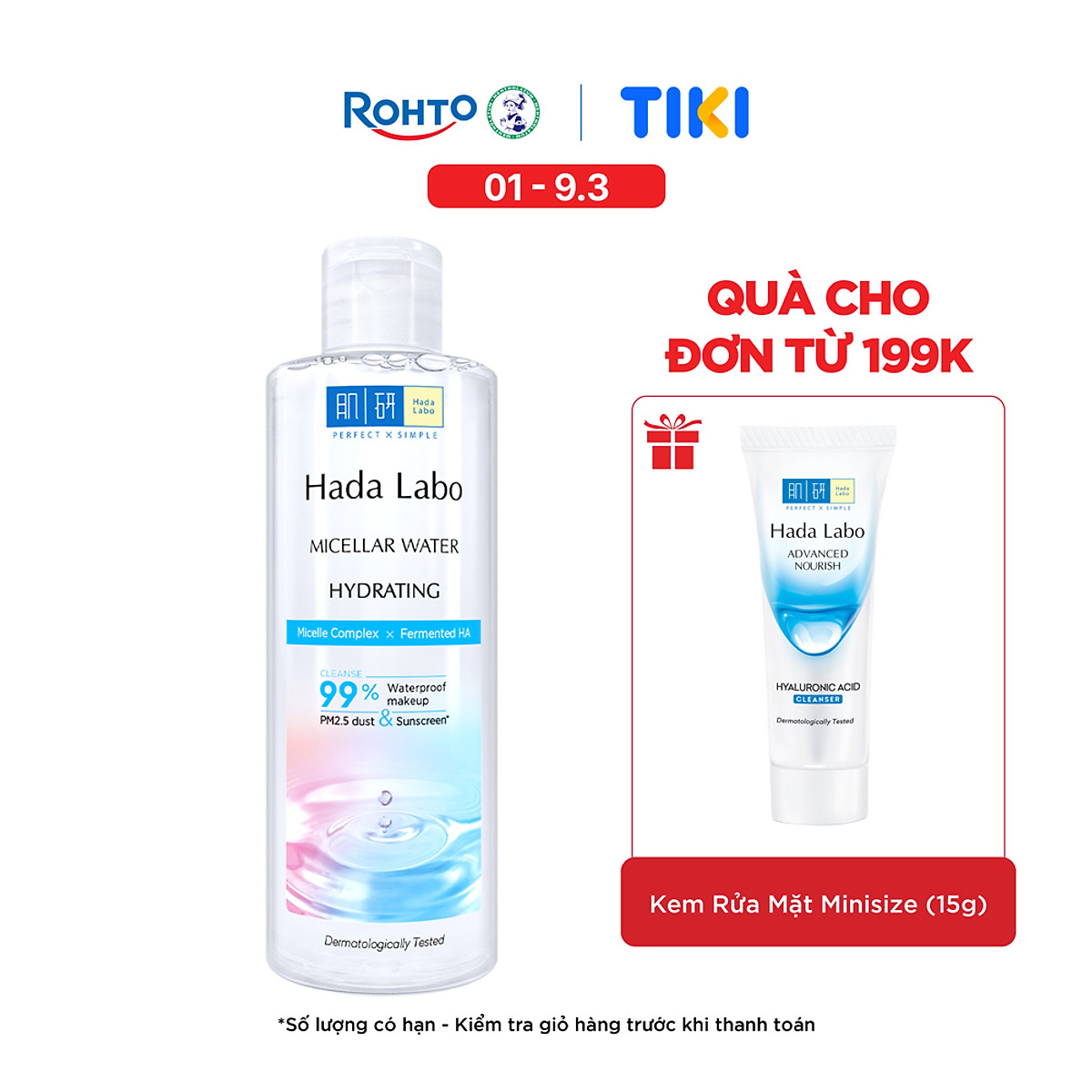 Nước tẩy trang sạch sâu dưỡng ẩm Hada Labo Micellar Water Hydrating 240ml