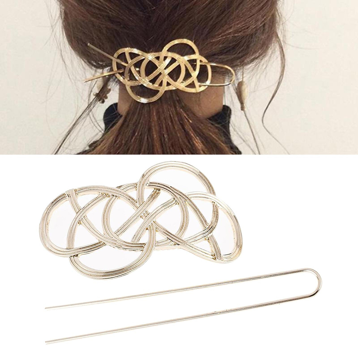 Metal Hair Cuff Hair Bun Holder Cage Hair Stick Fashion Hairpins Hair Clip