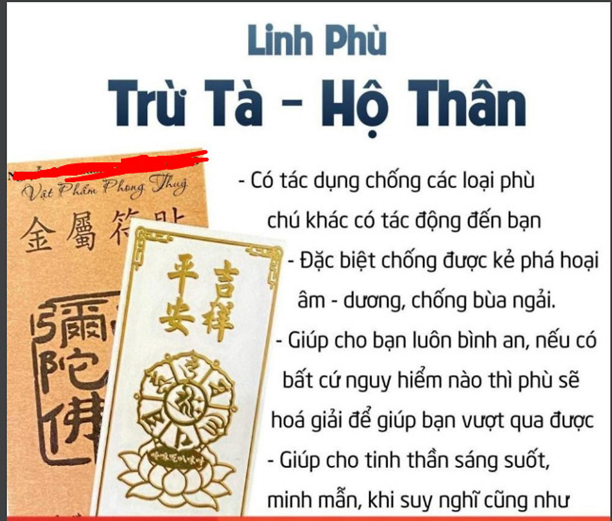 Linh phù TRỪ TÀ HỘ THÂN BÌNH AN - Vật phẩm phong thủy khác