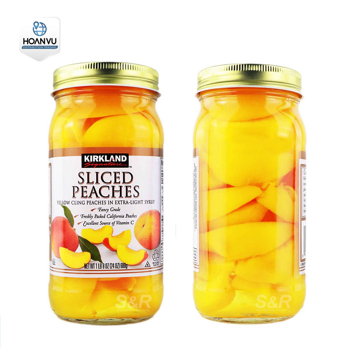 Đào Ngâm Cắt Lát Kirkland Signature Sliced Peaches (680g) Rau củ