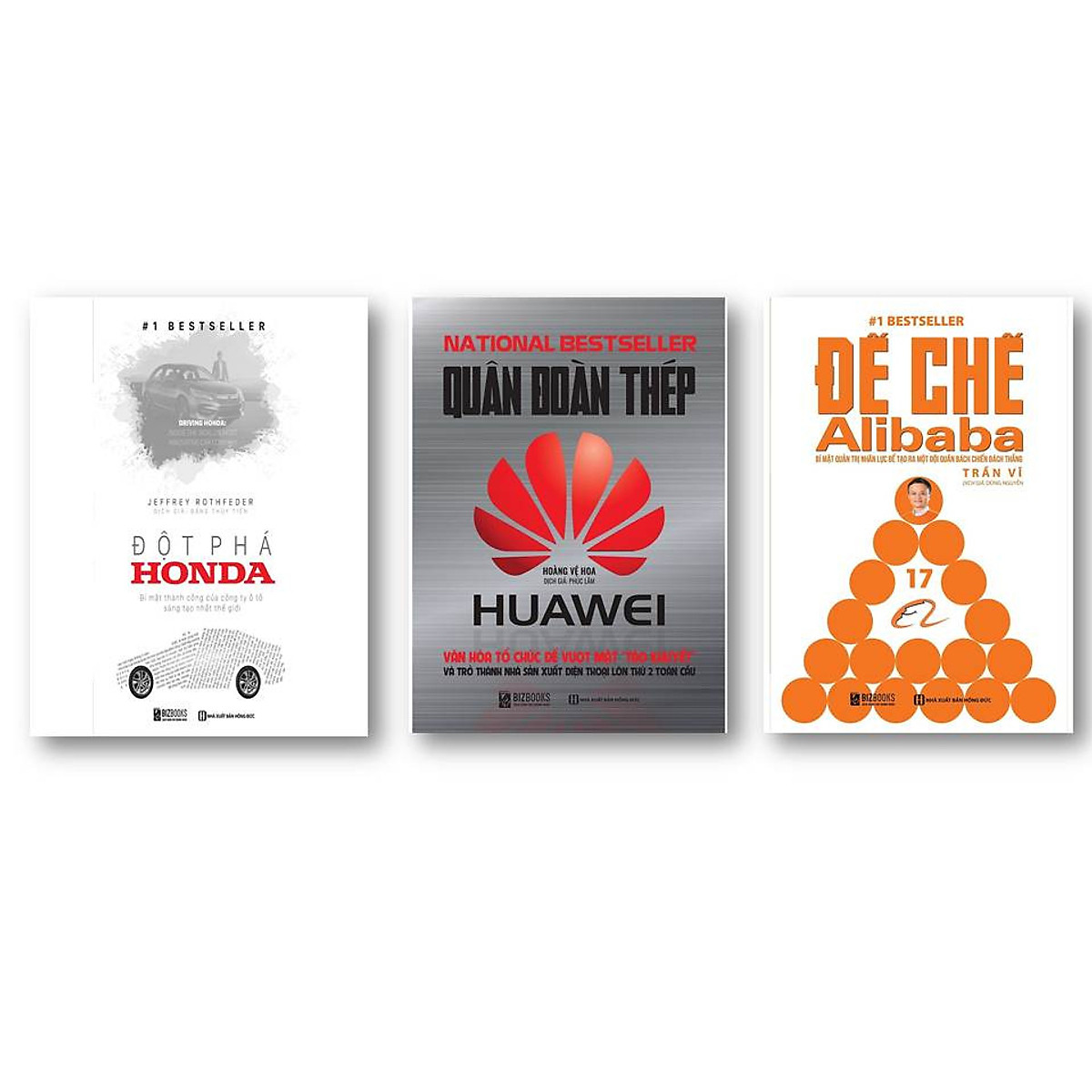 Bộ sách Thành công ( Đột phá Honda Bí Mật Thành Công Của Công Ty Xe Sáng Tạo Nhất Thế Giới - Quân Đoàn Thép Huwei - Đế Chế Alibaba )