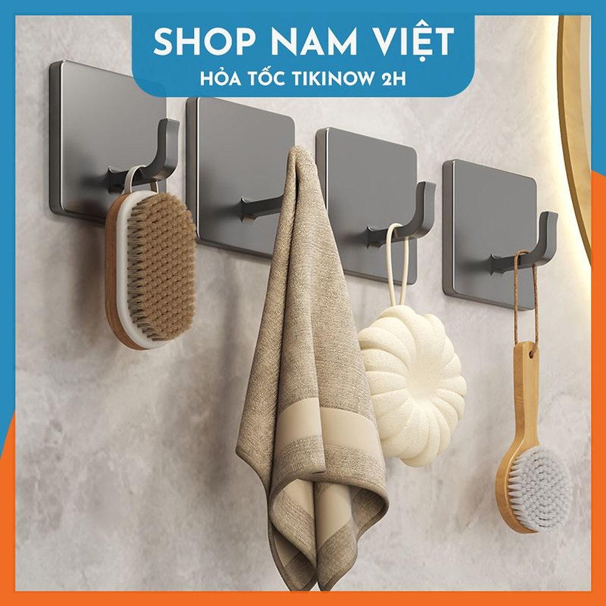 Móc Dán Inox Treo Đồ Nhà Tắm Tiện Lợi