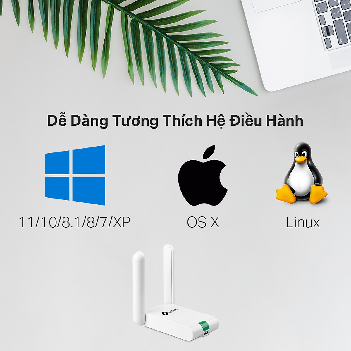 TP-Link TL-WN822N - USB Wifi (high gain) chuẩn N tốc độ 300Mbps - Hàng Chính Hãng