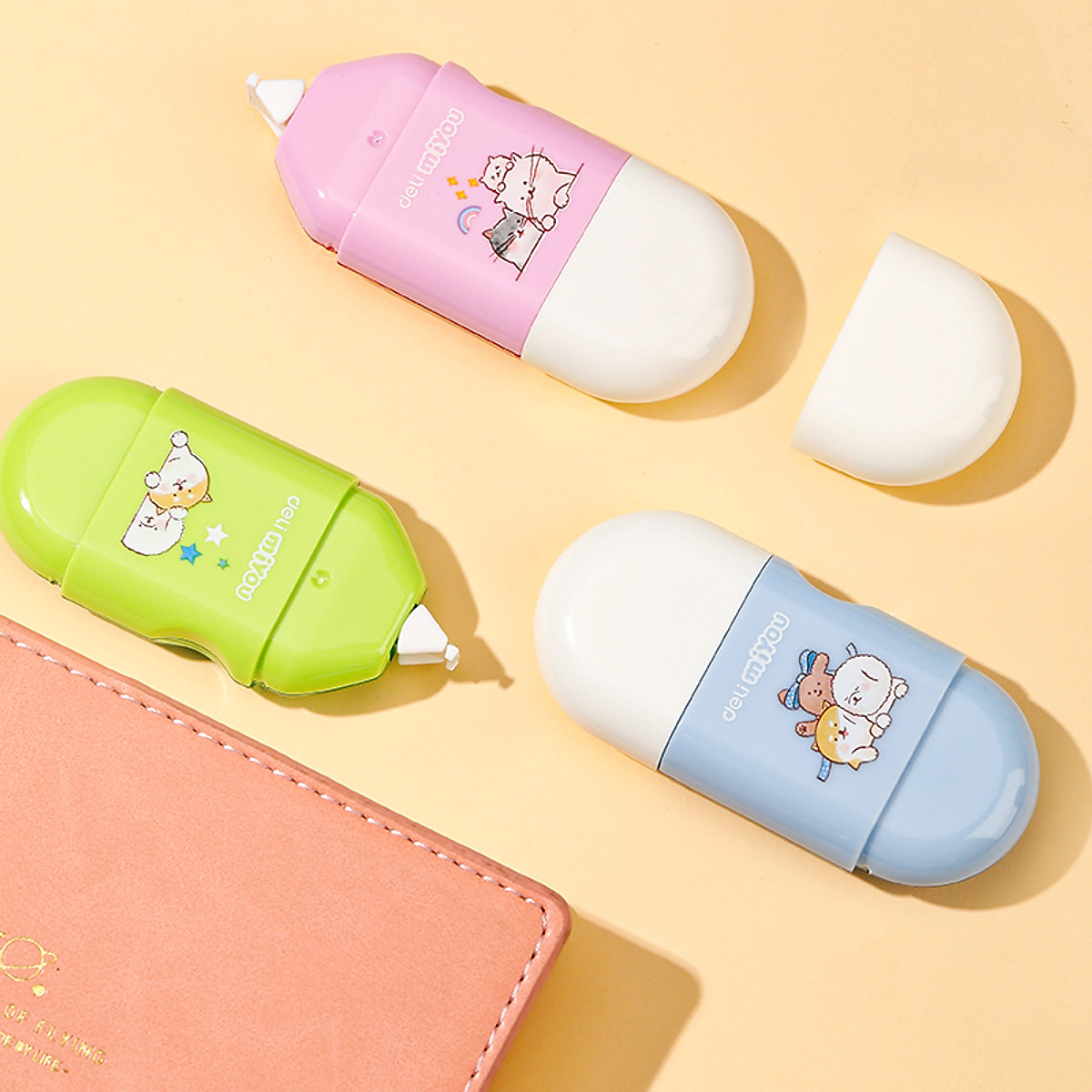 Băng xóa kéo băng xóa cute hình thú cưng ngộ nghĩnh Deli - Dài 6m / 8m - Phù hợp cho văn phòng, học sinh - EH352 / EH353