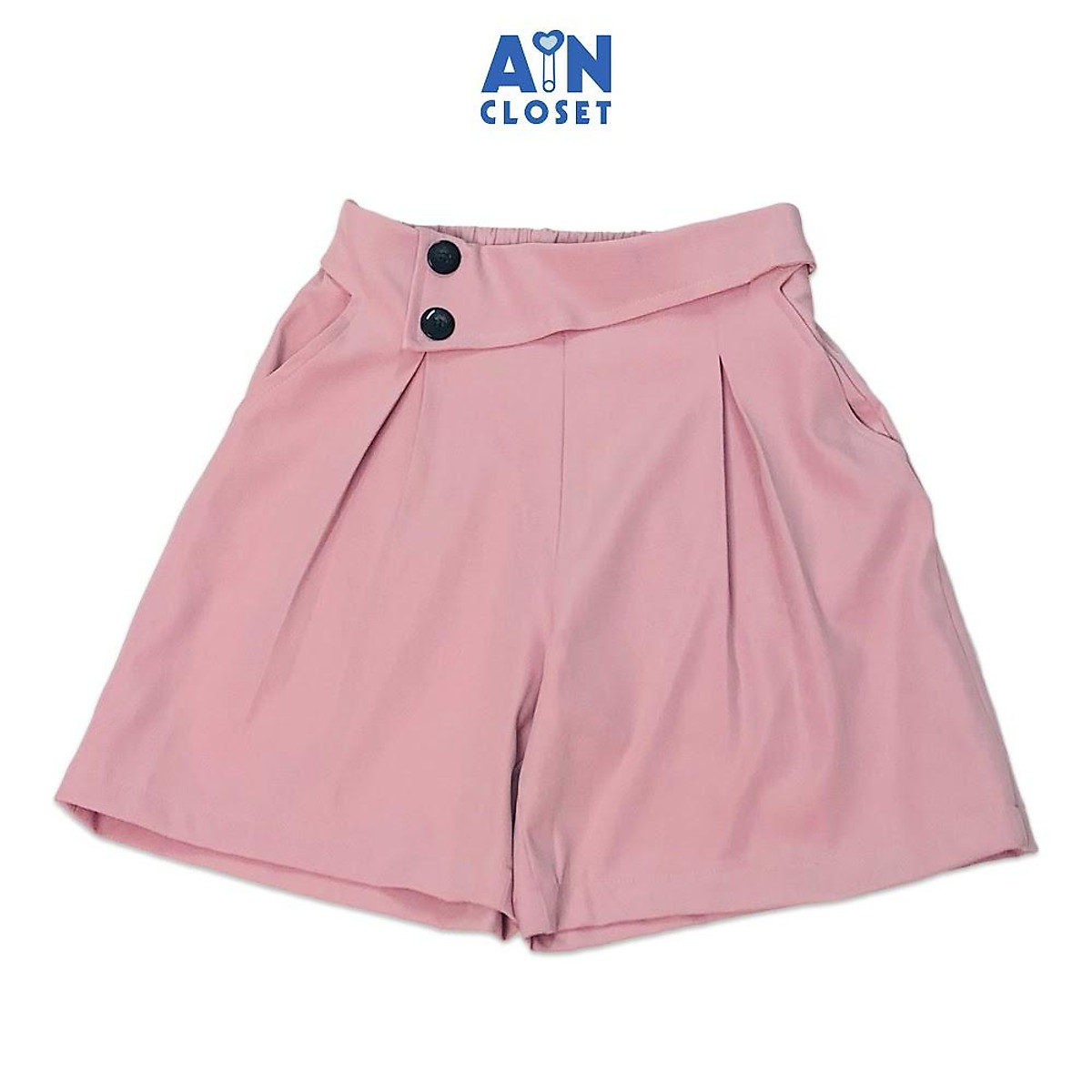 Quần đùi cho mẹ Hồng san hô chéo Hàn - AICDMEZFMTCL - AIN Closet
