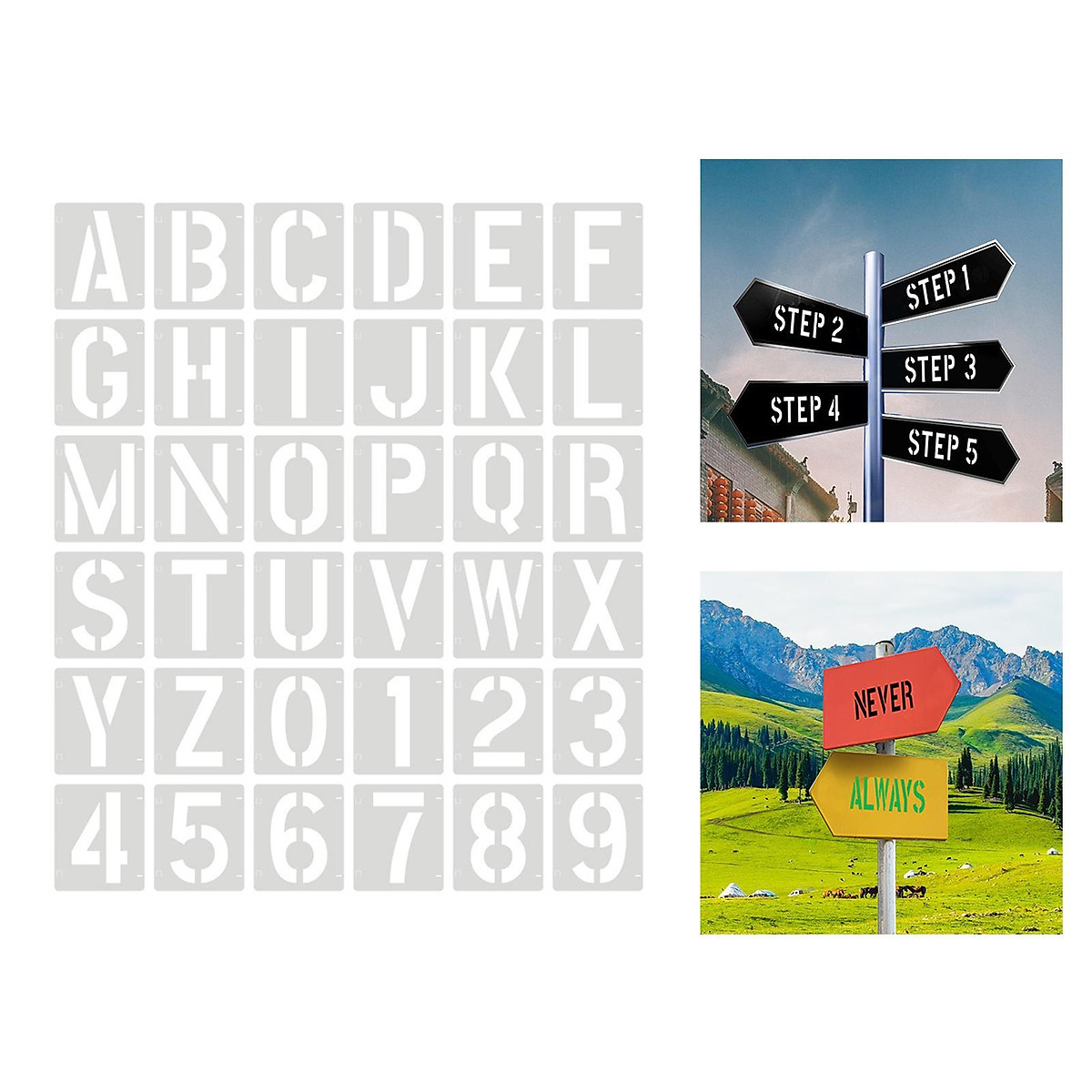 36x Letter Stencil Decoration Wall Painting Templates Multifunctional 4