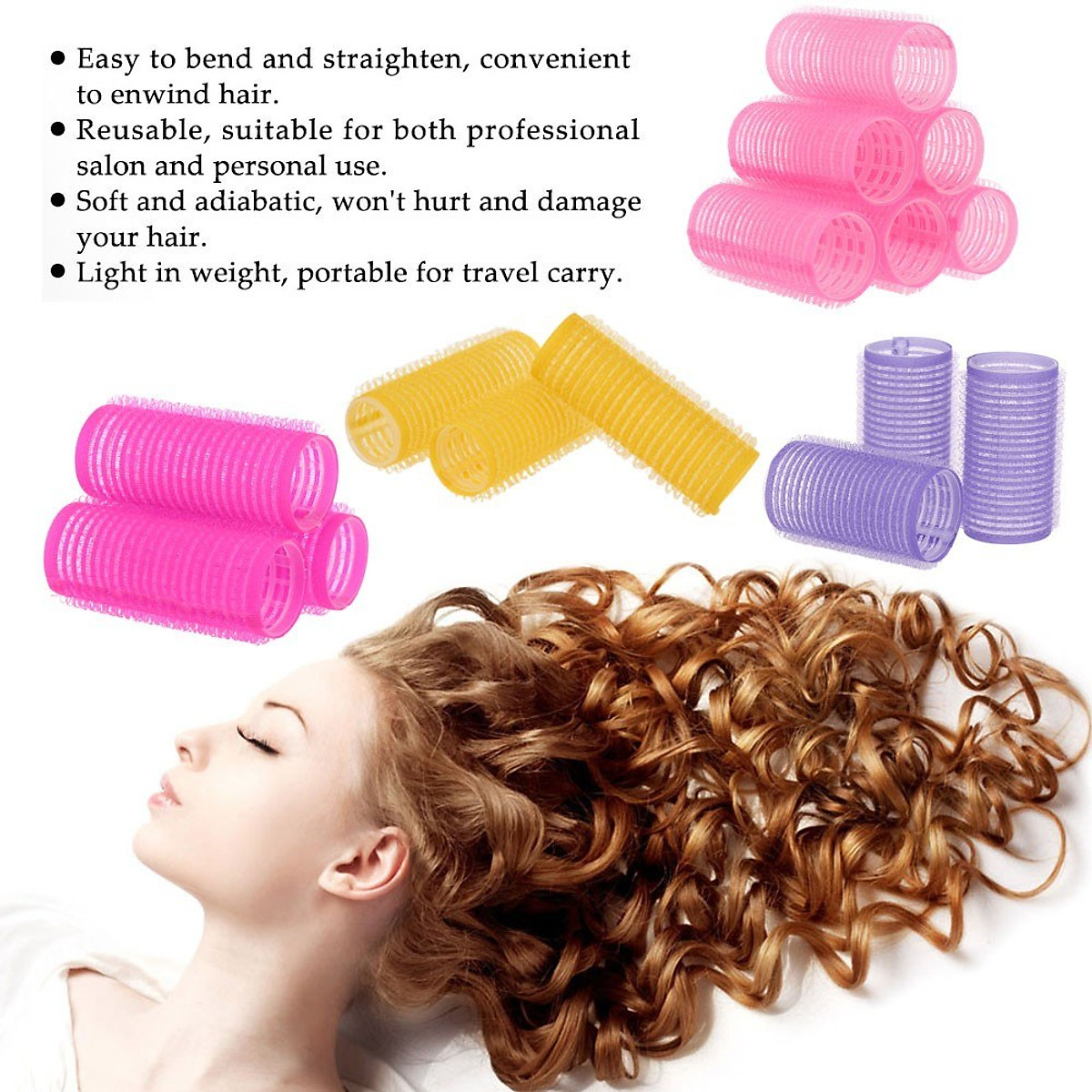 Mua 10pcs Large Self Grip Hair Rollers Pro Salon Hairdressing Curlers Multi Size Professional Hair Salon tool purple Mua 10pcs Large Self Grip Hair Rollers Pro Salon Hairdressing Curlers Multi Size Professional Hair Salon tool purple