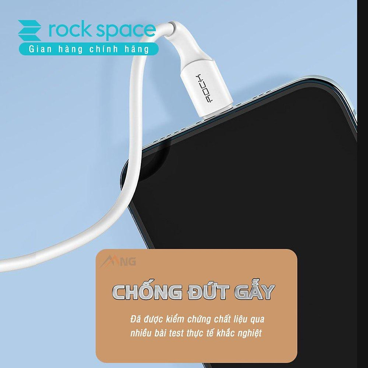 Dây cáp sạc nhanh 12 Rock Z18 dành cho Iphone , độ dài 2m, sạc nhanh 20W chuẩn PD - Hàng chính hãng