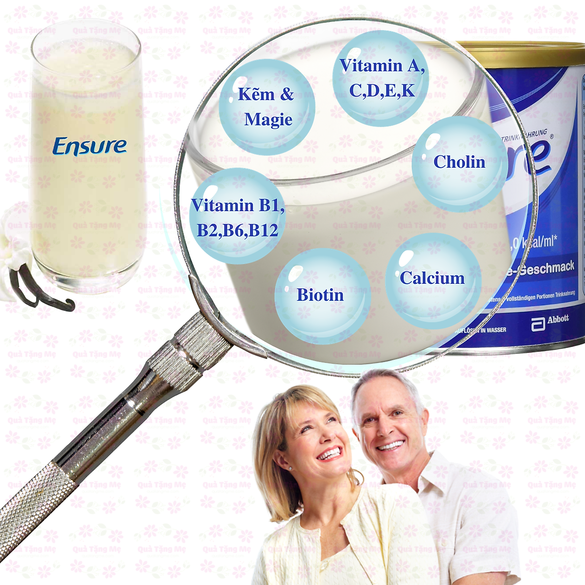 Sữa bột Ensure Vanille Geschmask, Ensure Đức cho người lớn tuổi, hồi phục sức khỏe cho người gầy yếu, người suy dinh dưỡng 400gr/hộp
