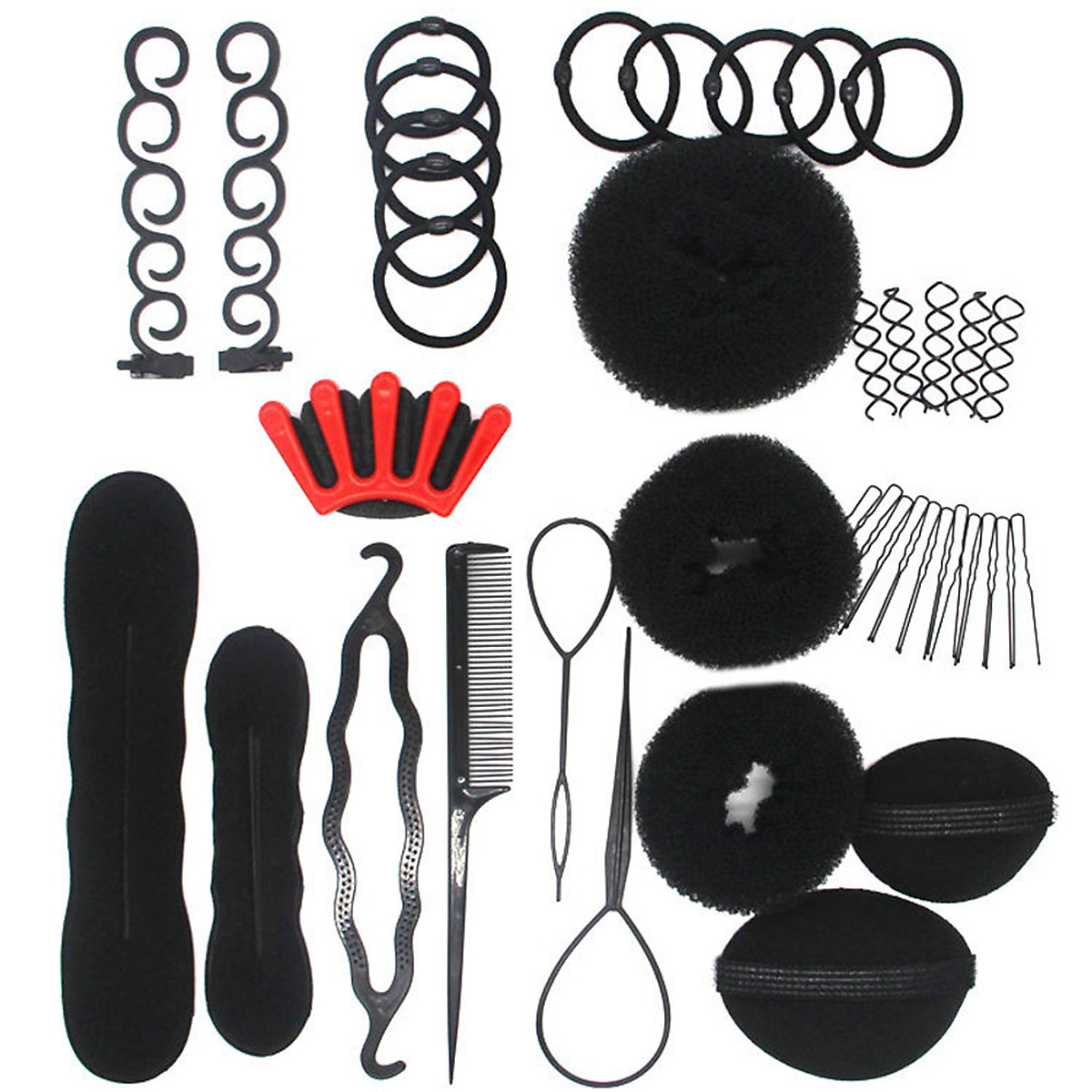 Mua Fashion Hair Styling Set DIY Hair Styles Tools Accessories Hair Modeling Hairdressing Tool Kit Simple & Fast Bun Shaper Mua Fashion Hair Styling Set DIY Hair Styles Tools Accessories Hair Modeling Hairdressing Tool Kit Simple & Fast Bun Shaper