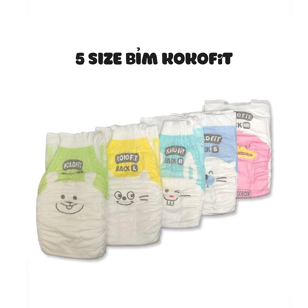Nguyên Thùng Bỉm Dán KOKOFiT Hàn Quốc Cho Bé NB144/S136/M120/L104/XL88