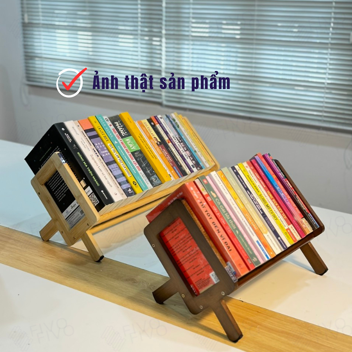 Kệ Sách Gỗ Tre Tự Nhiên Để Bàn Mini FB28 FIVO Dễ Lắp Ráp, Tiết Kiệm Diện Tích, Decor Trang Trí Bàn Học Và Bàn Làm Việc