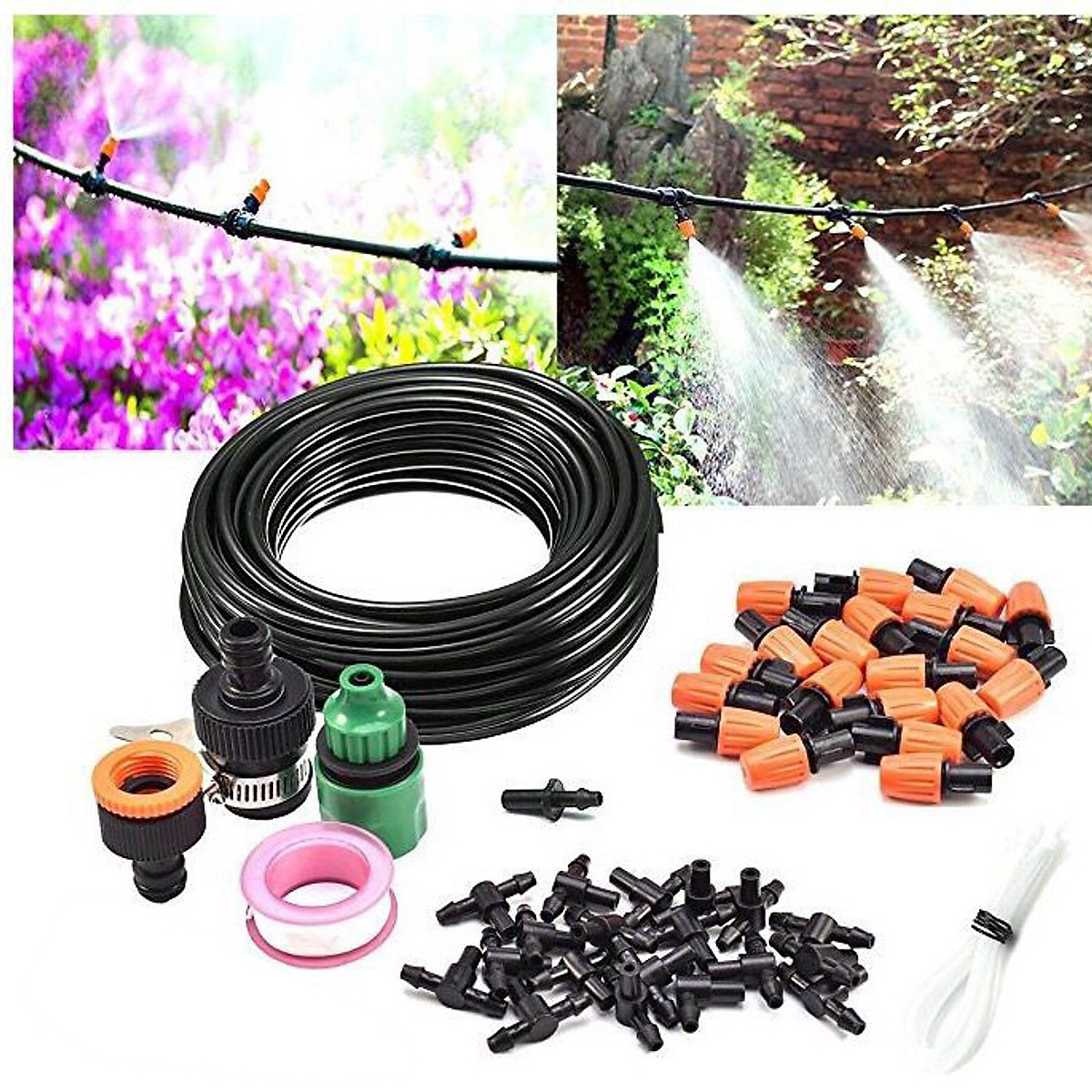 Bộ tưới cây tự động 30 béc nhỏ giọt kèm 25m dây (phụ kiện đầy đủ)