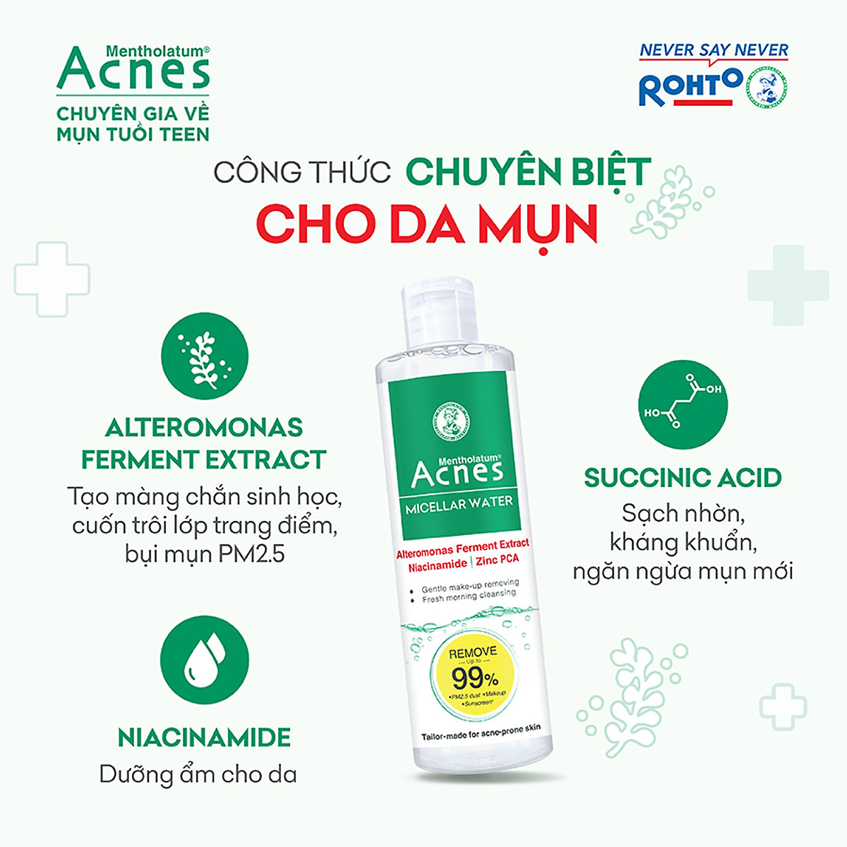 Nước tẩy trang cho da mụn Acnes Micellar Water 200ml