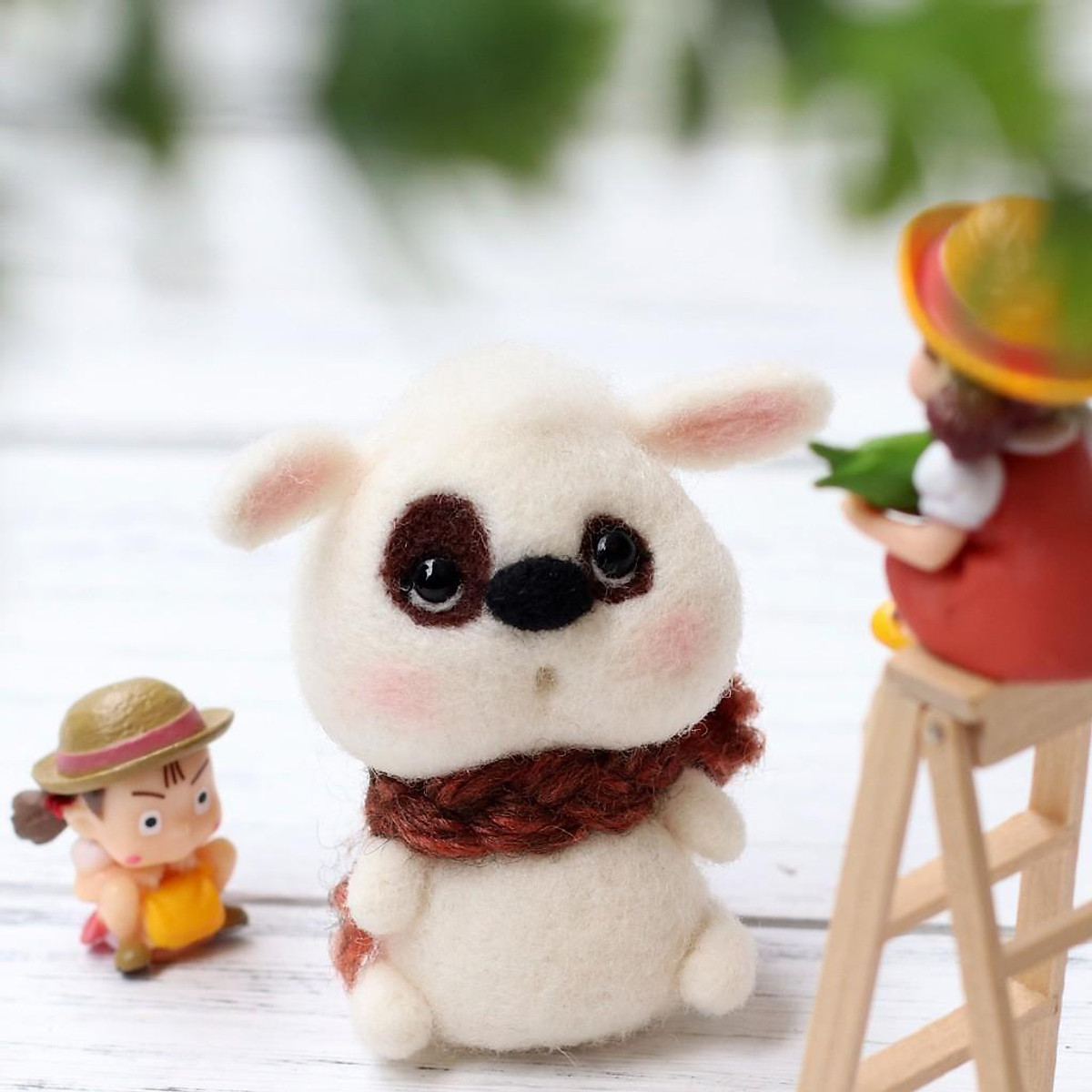 Bộ len chọc hình Cún Con làm móc khoá, Needle felting Dog, có ...