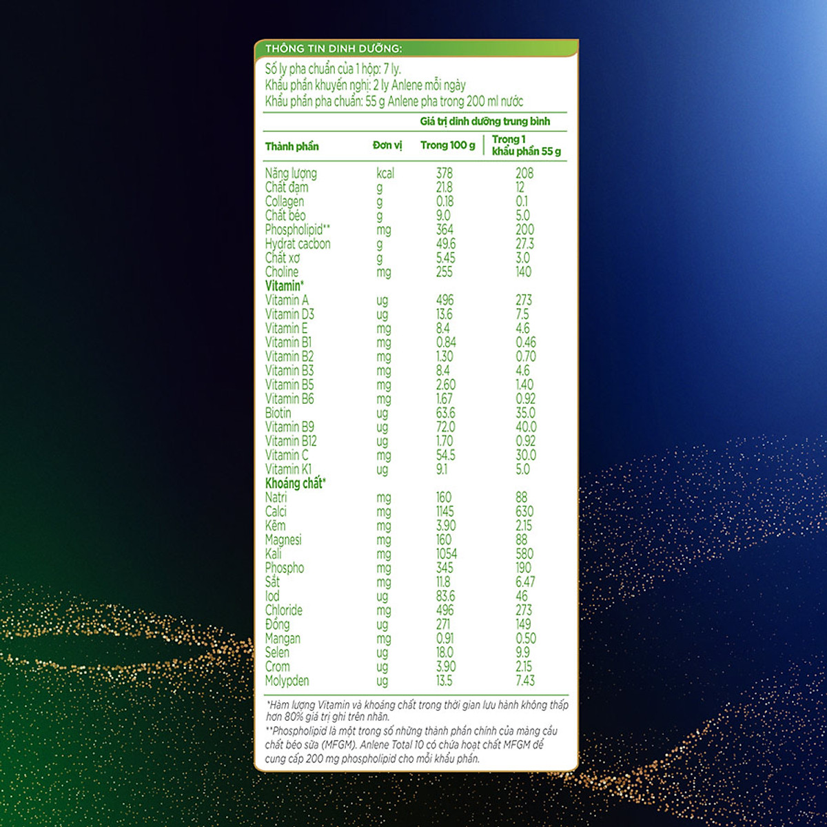 Sữa bột bổ sung dinh dưỡng Anlene Total 10 lon 400g