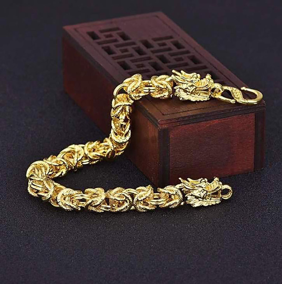 Lắc tay nam mạ vàng 24k đầu rồng LT1 - Vòng tay Lắc Tay Nam Mạ Vàng 24K Đầu Rồng Lt1 - Vòng Tay