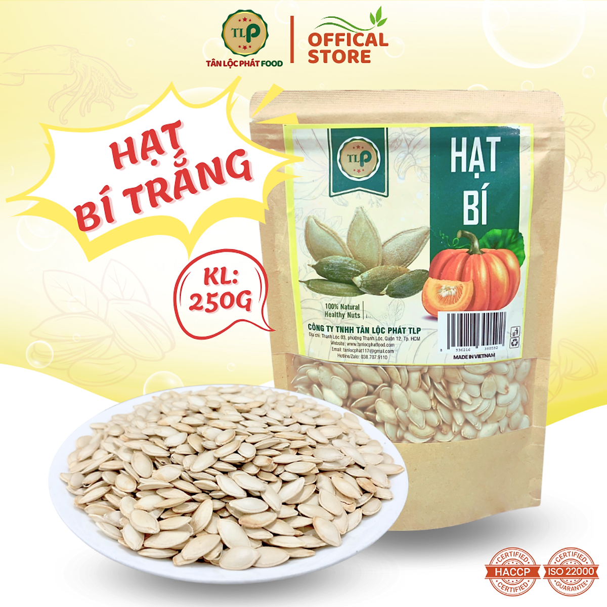 HẠT BÍ TRẮNG TÂN LỘC PHÁT BỊCH 250G