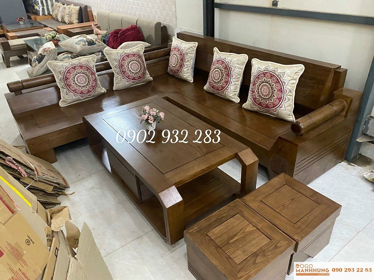 Bộ bàn ghế sofa phòng khách góc mẫu kim cương màu óc chó - Đồ Gỗ Mạnh Bộ Bàn Ghế Sofa Phòng Khách Góc Mẫu Kim Cương Màu Óc Chó - Đồ Gỗ Mạnh