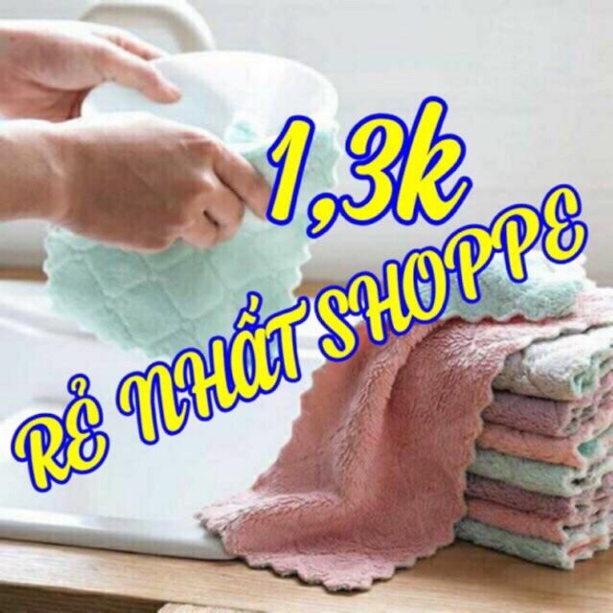 Sét 10 khăn 2 mặt siêu thấm hút