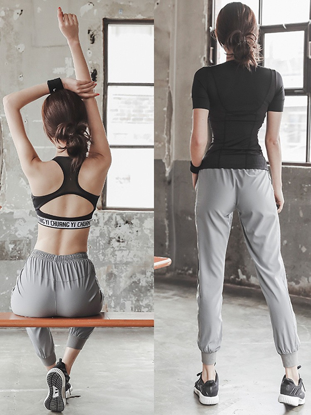 Quần Dài Jogger Nữ Phản Quang Vải Dù Siêu Xịn