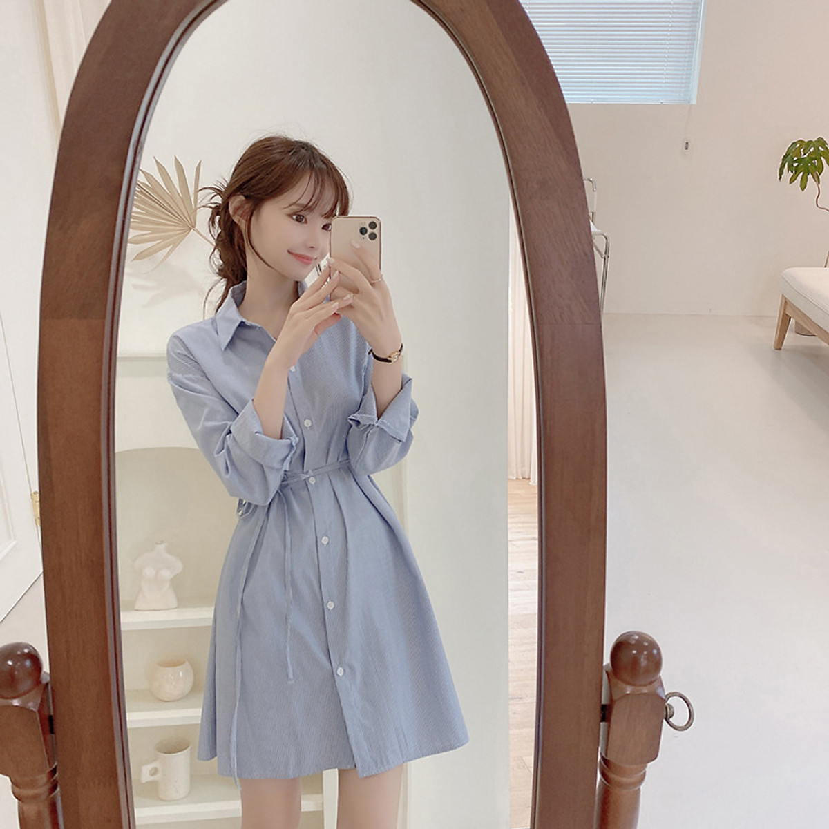 Bỏ Sỉ đầm Sọc Xanh Xoắn Eo Vải Sọc Kate ANNSHOPVN #13 Bỏ Sỉ đầm Sọc Xanh Xoắn Eo Vải Sọc Kate ANNSHOPVN