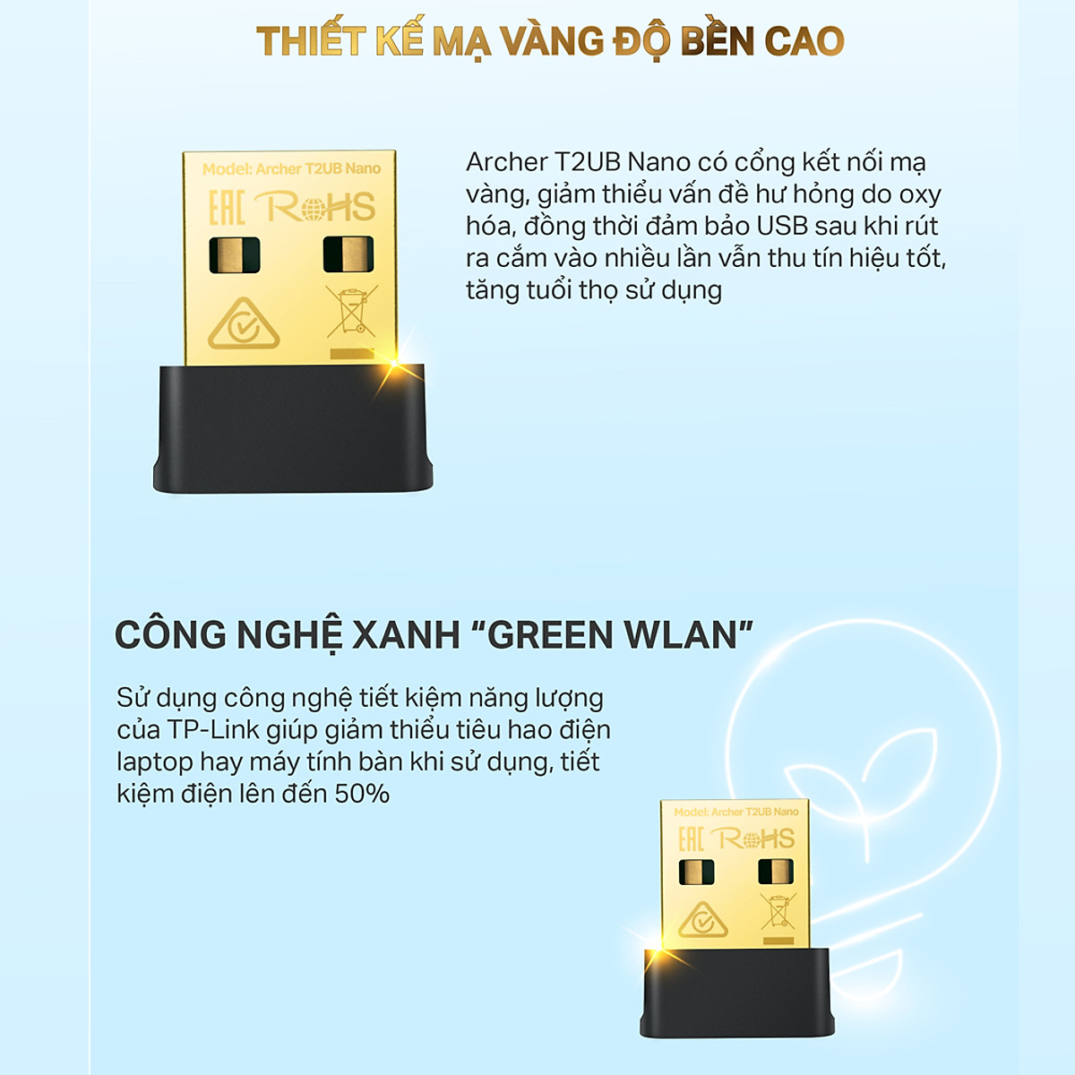 Bộ Chuyển Đổi USB Wifi Bluetooth TP-Link Archer T2UB Nano Chuẩn AC 600Mbps - Hàng Chính Hãng