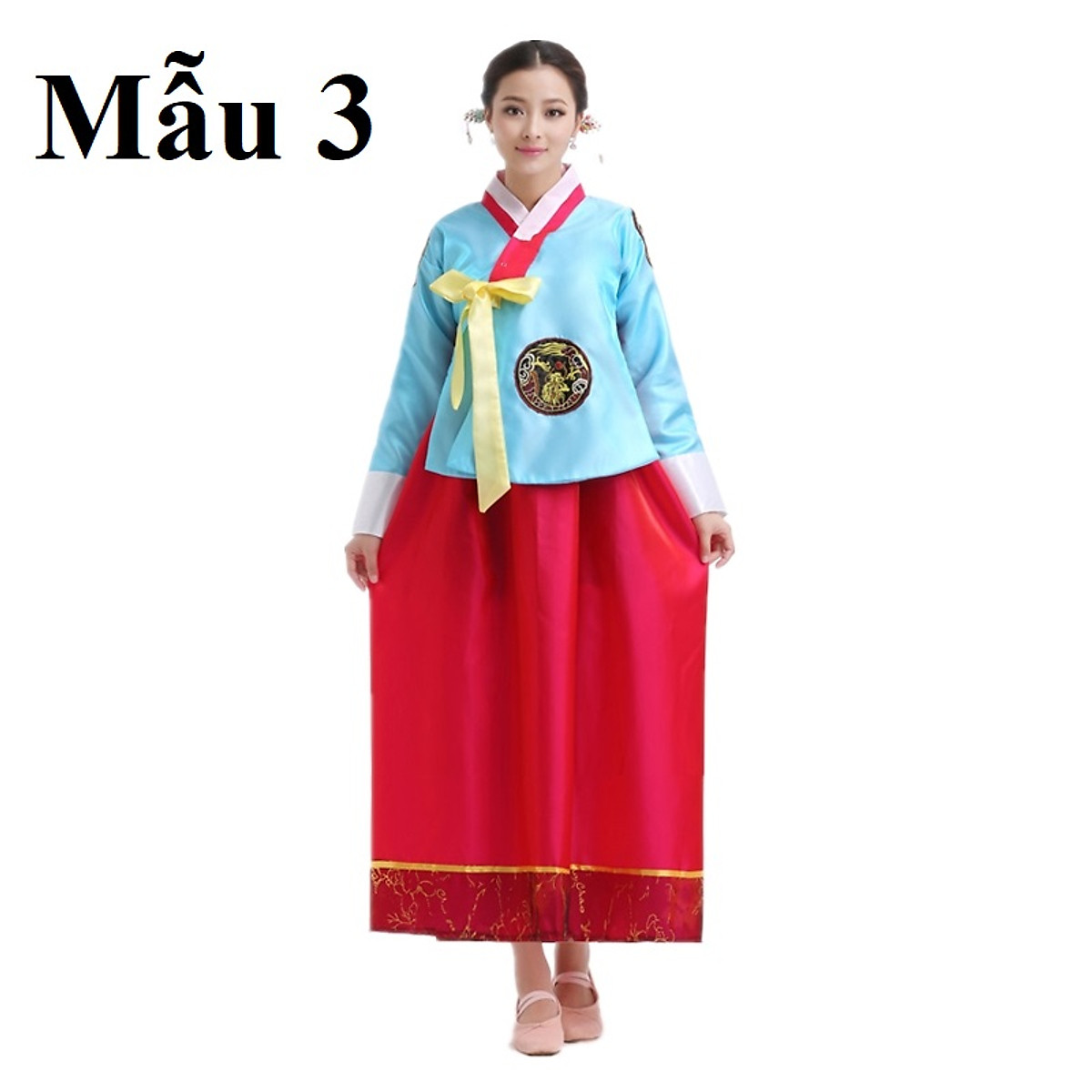 Hanbok nữ áo hồng váy trắng  Hoài Giang shop